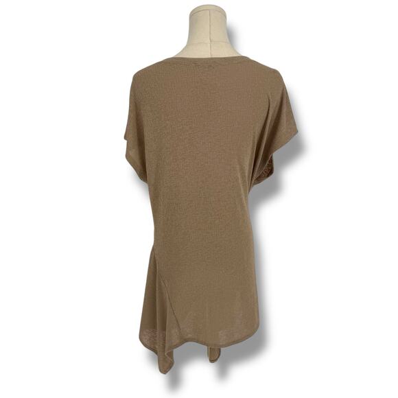 Zara Beige Mesh Stretch Jersey Knotted Top Casual Size S - Picture 2 of 5